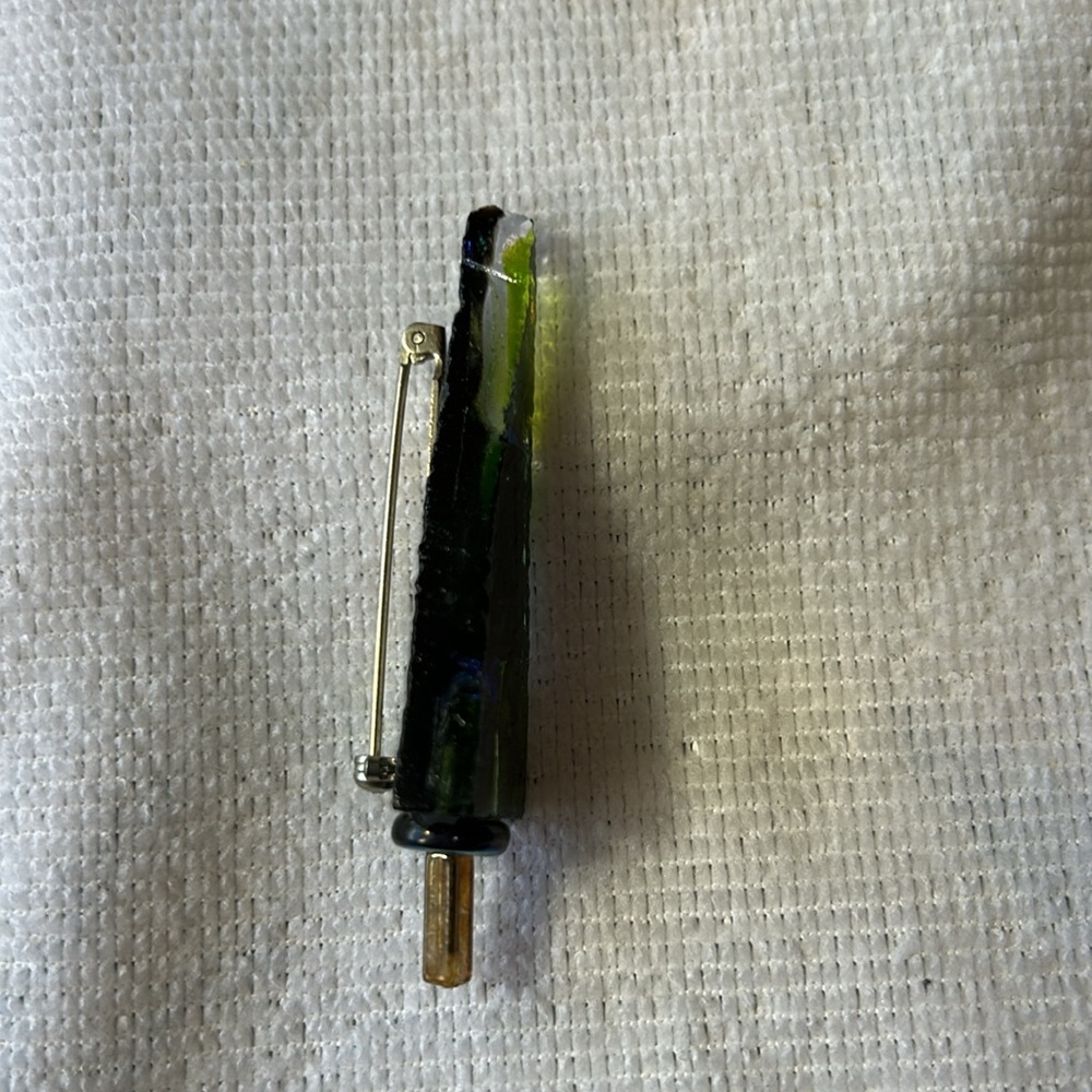 Handmade Dichroic Glass Tree Pin/Brooch by Geddes Stuido - Picture 3 of 5